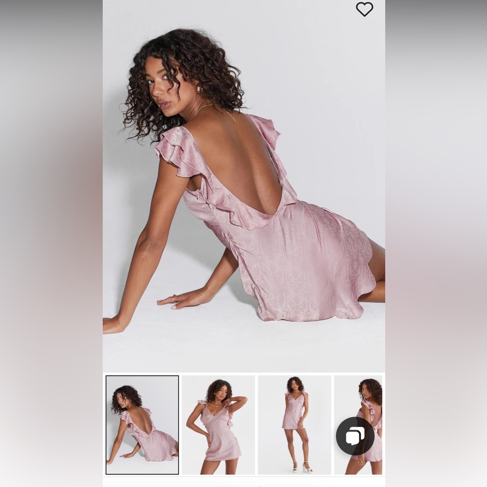 Princess Polly Pink Ruffled Backless Mini Dress